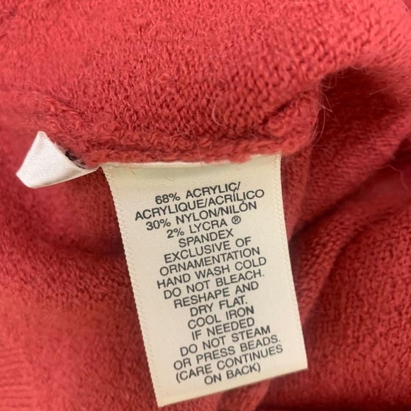 Vintage 2002 Susan Bristol red embroidered sweater long sleeve size M - Picture 6 of 13